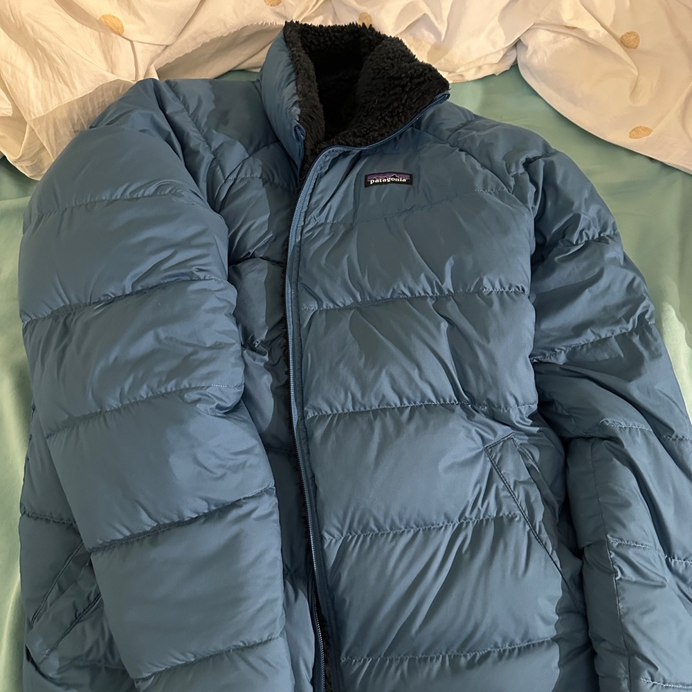Patagonia silent down fleece reversible jacket